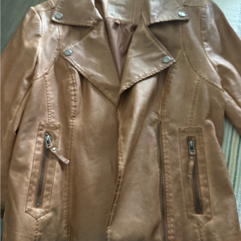 Max Studio Women's Brown Faux Leather Jacket size S
